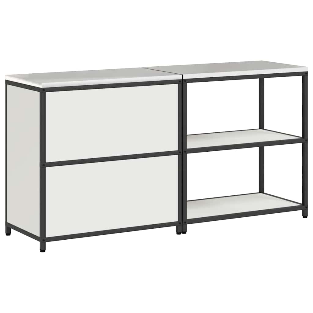 Keukenopslag set met plank 2 pcs Wit Koudgewalst staal is nu te koop bij PeponiXL, paradijselijk wonen!