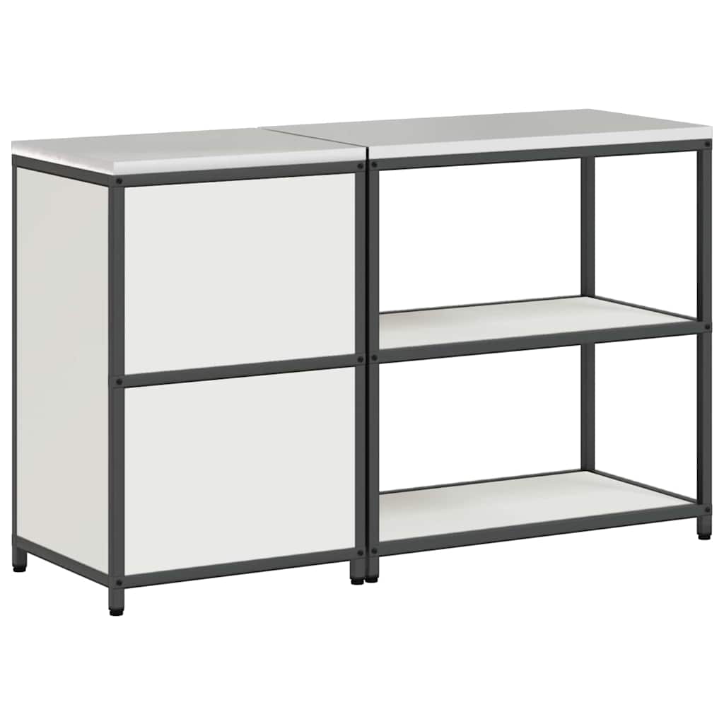 Keukenopslag set met plank 2 pcs Wit Koudgewalst staal is nu te koop bij PeponiXL, paradijselijk wonen!