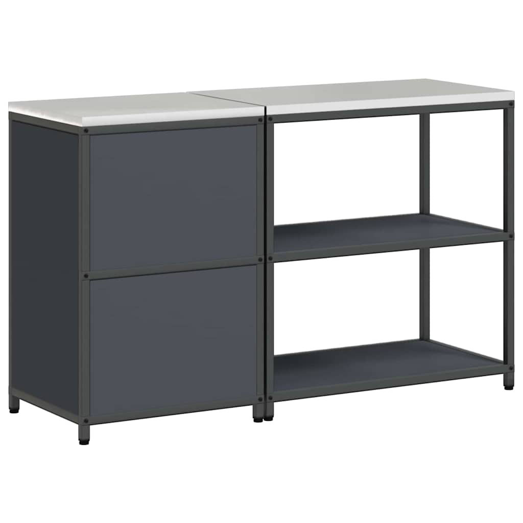 Keukenopslag set met plank 2 pcs Antraciet Koudgewalst staal is nu te koop bij PeponiXL, paradijselijk wonen!