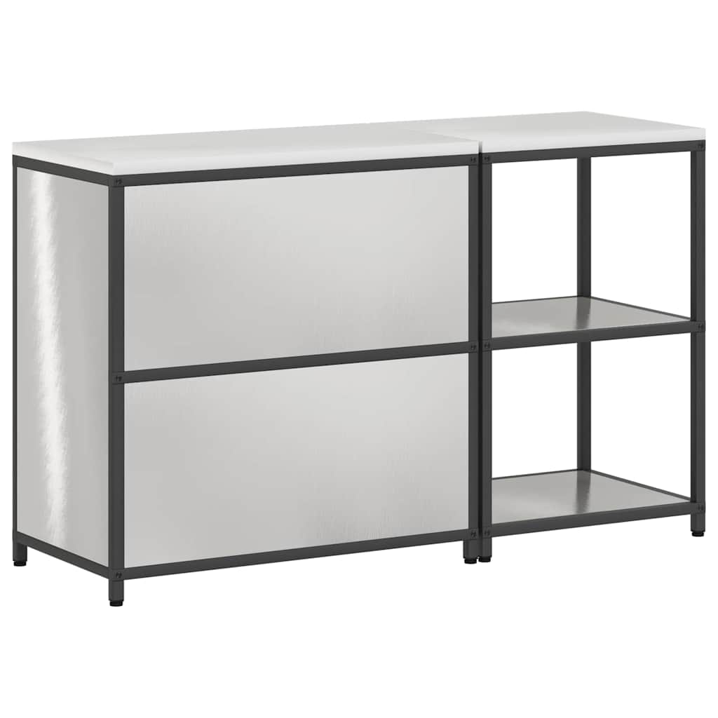 Keukenopslag set met plank 2 pcs Zilver Roestvrij staal is nu te koop bij PeponiXL, paradijselijk wonen!