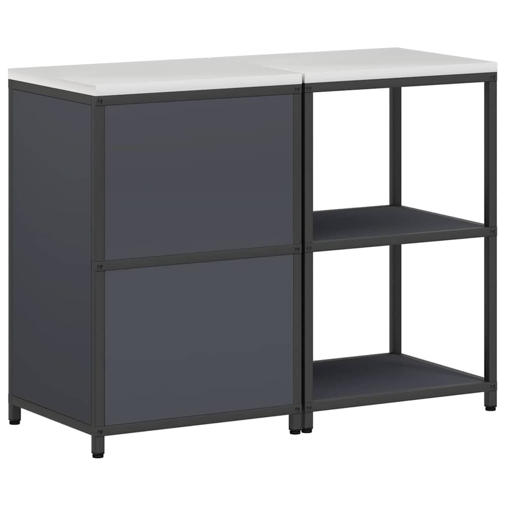 Keukenopslag set met plank 2 pcs Antraciet Koudgewalst staal is nu te koop bij PeponiXL, paradijselijk wonen!
