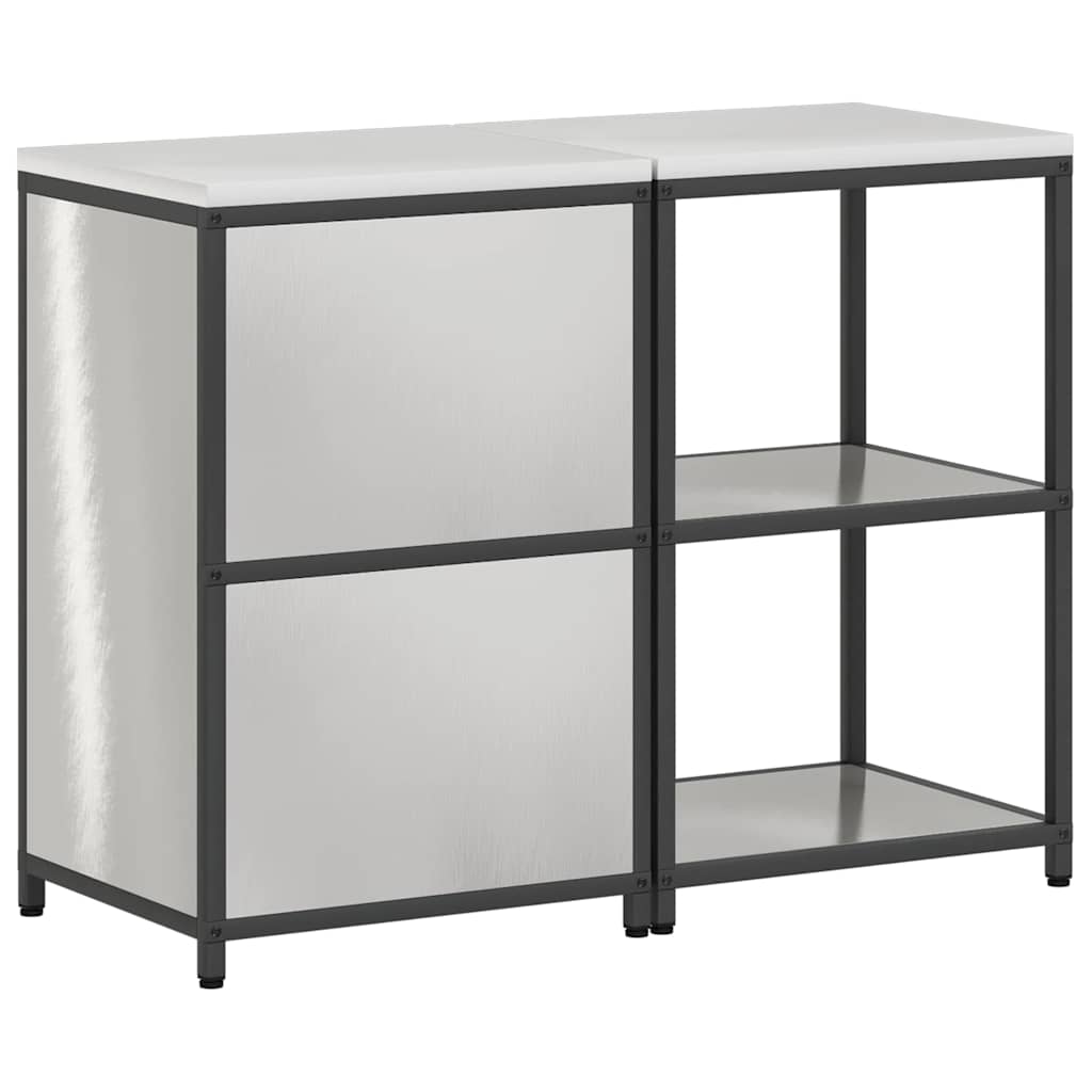 Keukenopslag set met plank 2 pcs Zilver Roestvrij staal is nu te koop bij PeponiXL, paradijselijk wonen!