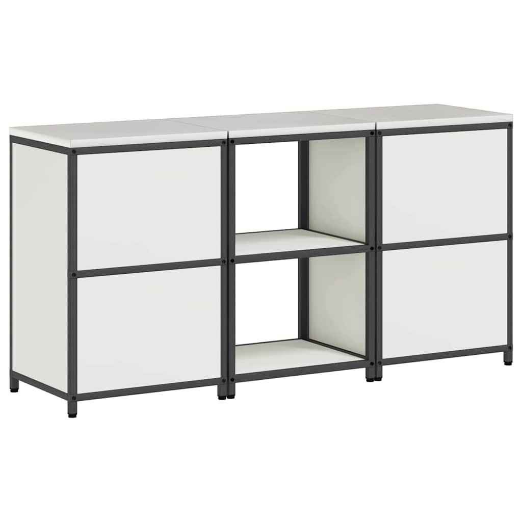 Keukenopslag set met plank 3 pcs Wit Koudgewalst staal is nu te koop bij PeponiXL, paradijselijk wonen!