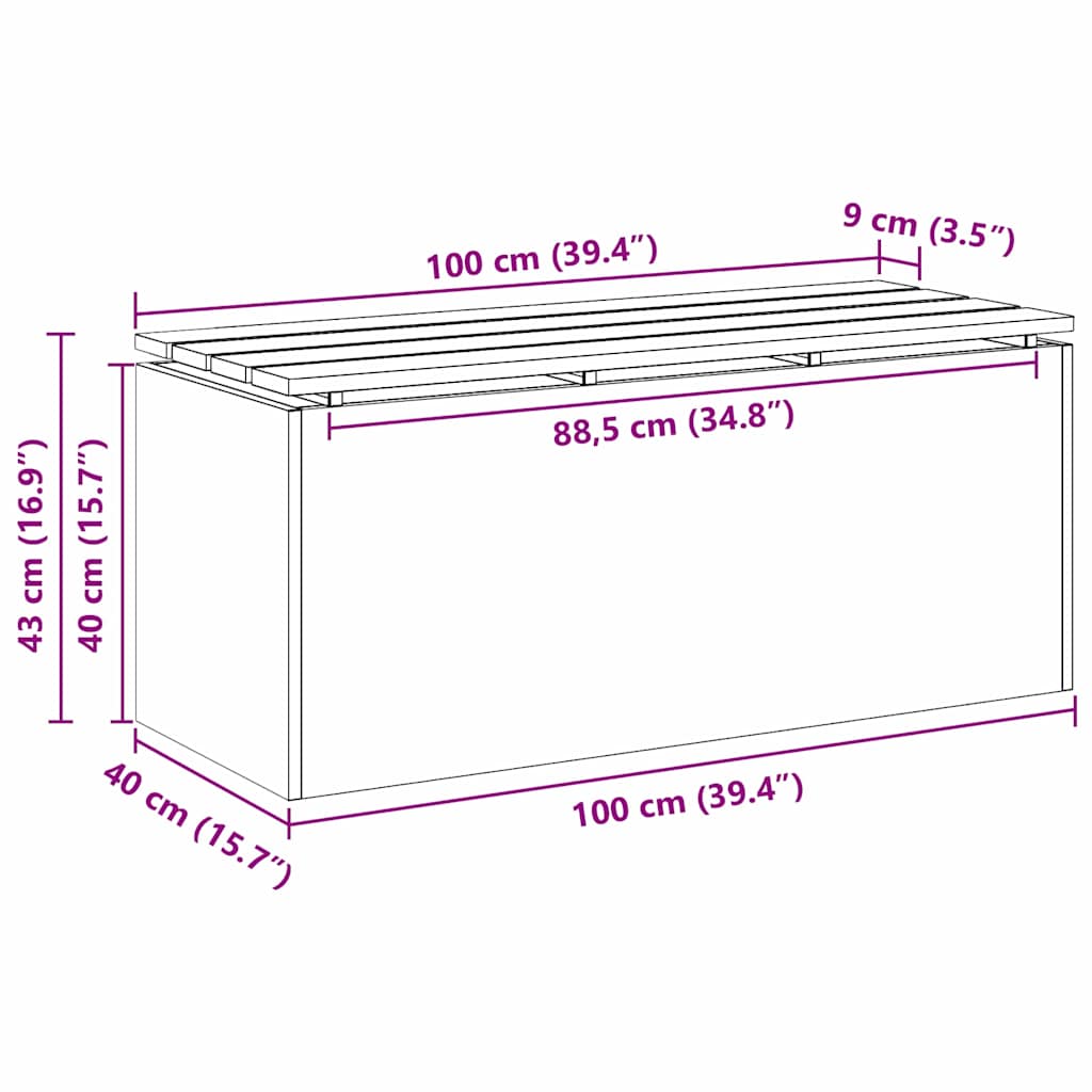 Tuinbank Zwart 100 x 40 x 43 cm Staal
