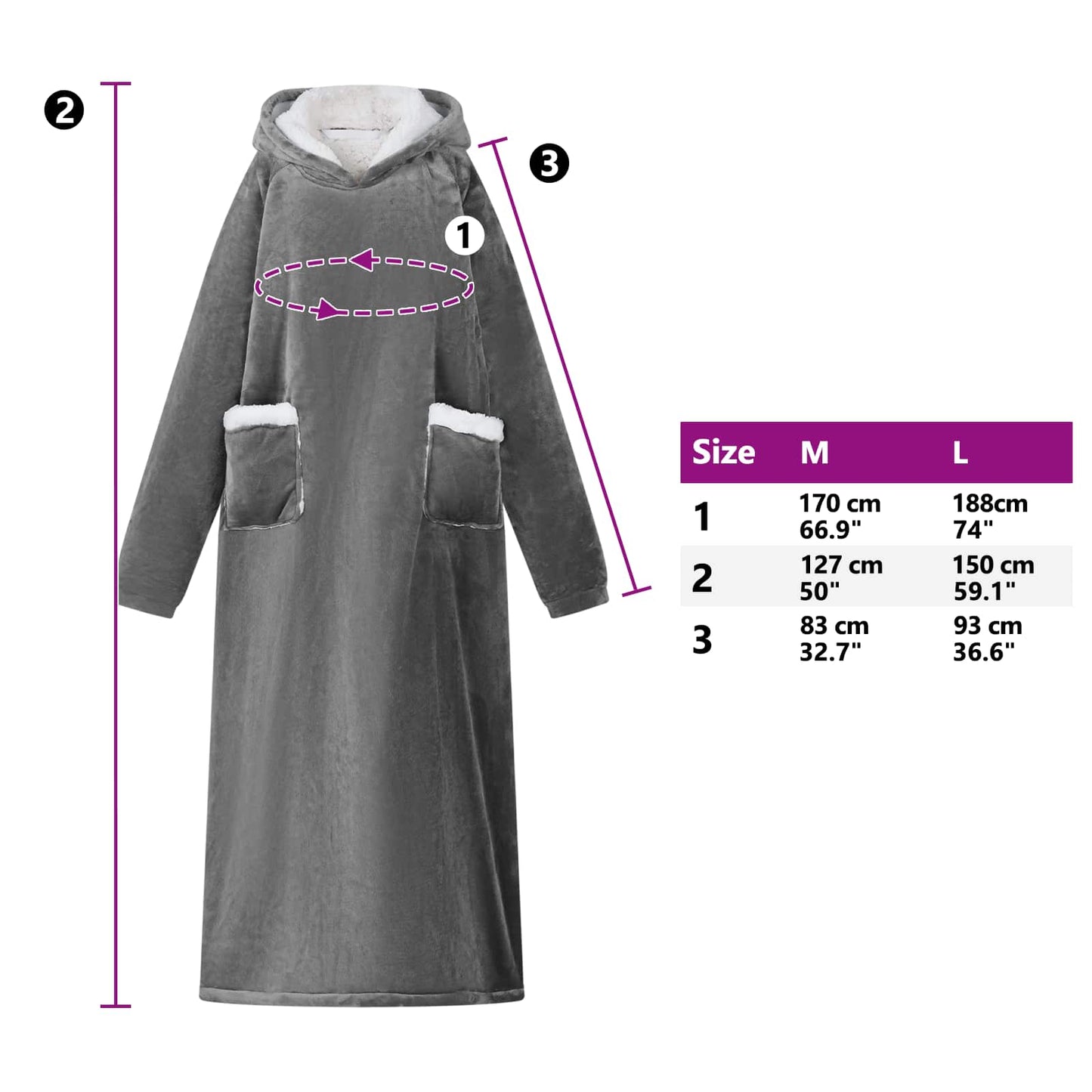 Deken hoodie Donkergrijs M Fleece en Flanel is nu te koop bij PeponiXL, paradijselijk wonen!