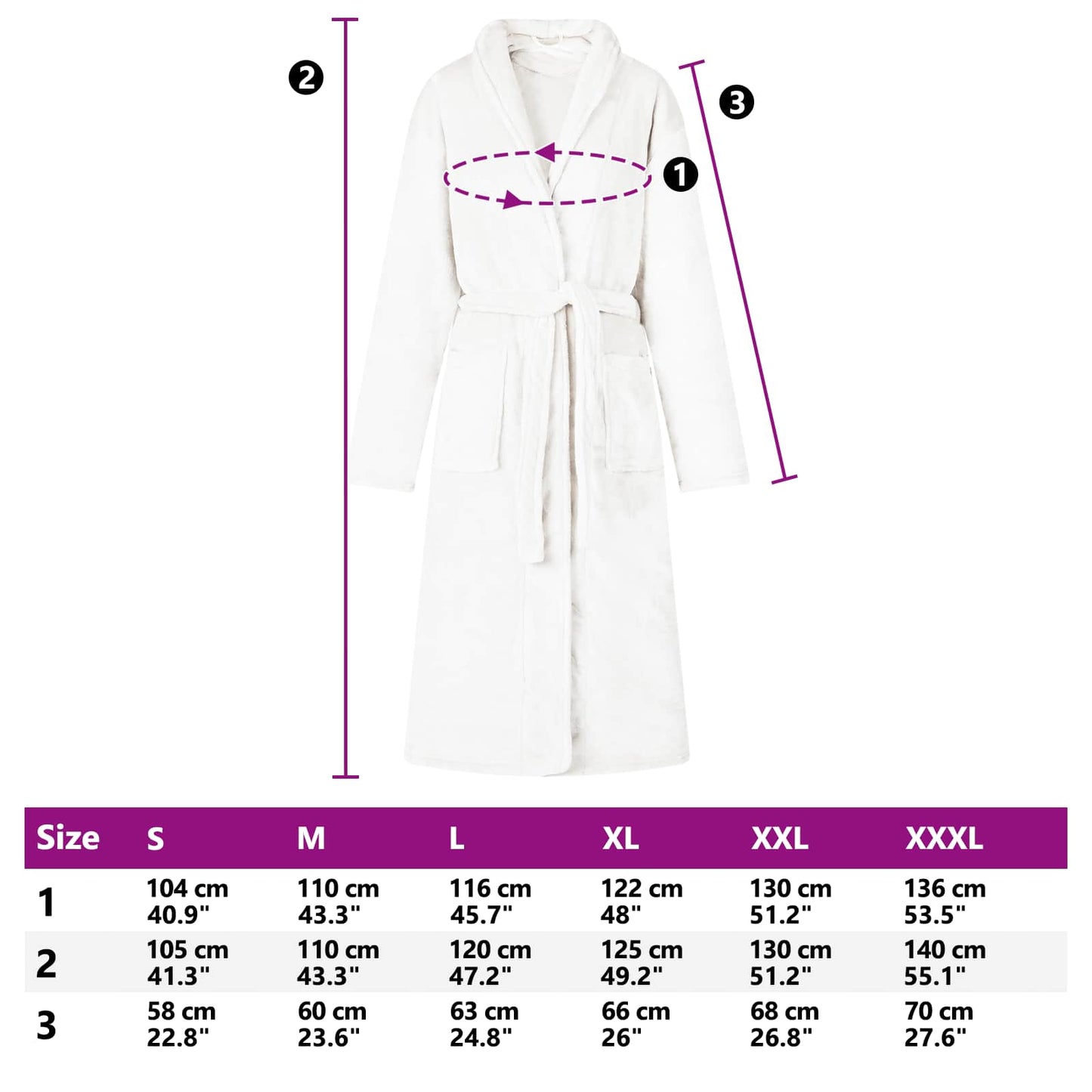 Badjas zonder Kap Wit s Flanel is nu te koop bij PeponiXL, paradijselijk wonen!