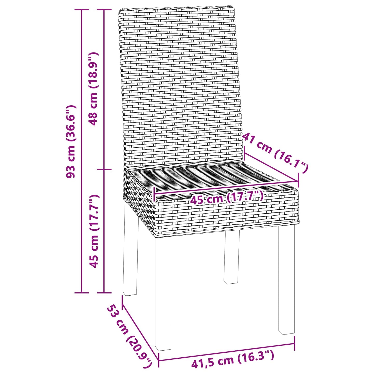 Eetkamerstoel 2 pcs Wit gewassen 45 x 54 x 93 cm is nu te koop bij PeponiXL, paradijselijk wonen!