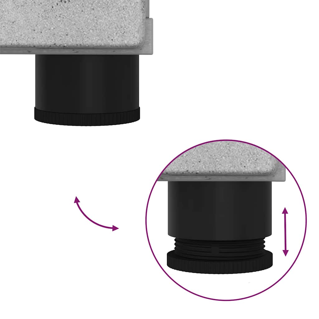 Badkamermeubelset 2 pcs Beton Grijs Bewerkt hout & Metaal is nu te koop bij PeponiXL, paradijselijk wonen!
