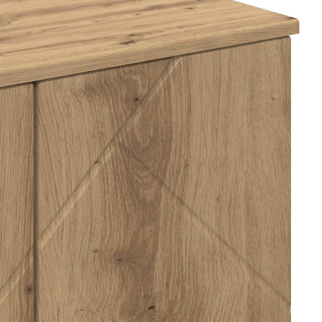 Badkamermeubelset 3 pcs Artisan Eiken Bewerkt hout & Metaal is nu te koop bij PeponiXL, paradijselijk wonen!