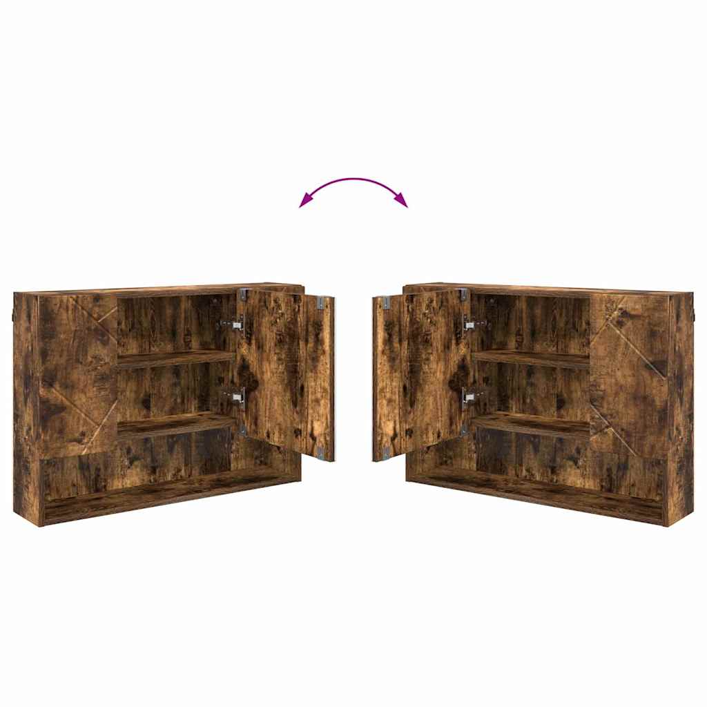 Badkamermeubelset 4 st Gerookt eiken 35 x 30 x 192 cm is nu te koop bij PeponiXL, paradijselijk wonen!