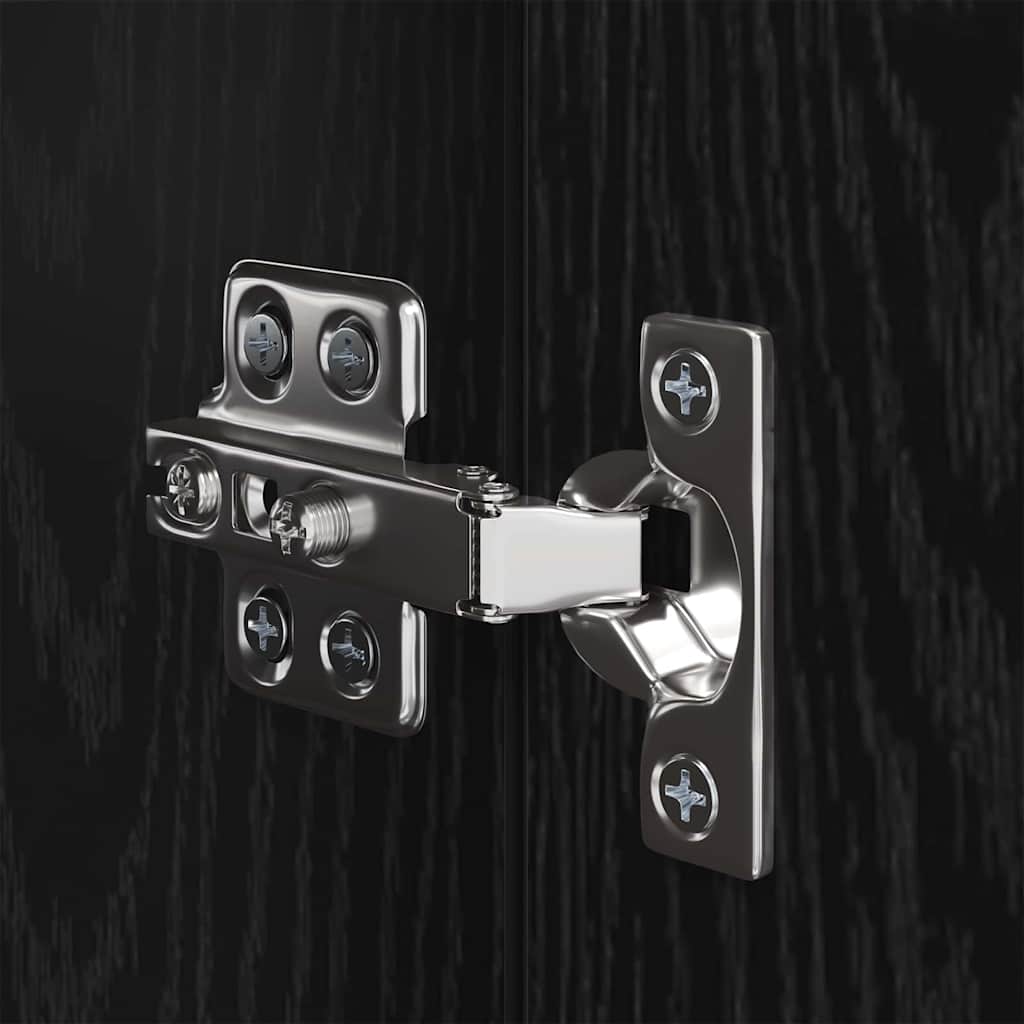 Wand TV Kast Wandgemonteerd 4 pcs Zwart Eiken Bewerkt hout is nu te koop bij PeponiXL, paradijselijk wonen!