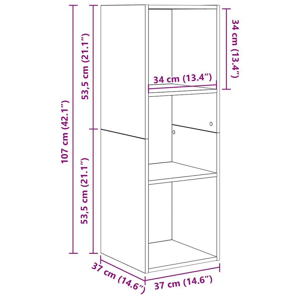 Tv-meubelset 4 pcs Zwart Eiken 37 x 37 x 107,5 cm Bewerkt hout is nu te koop bij PeponiXL, paradijselijk wonen!