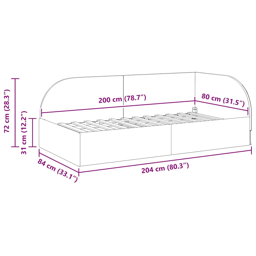 Hoekbedframe met hoofdeinde Lichtgrijs 80 cm x 200 cm Fluweel is nu te koop bij PeponiXL, paradijselijk wonen!