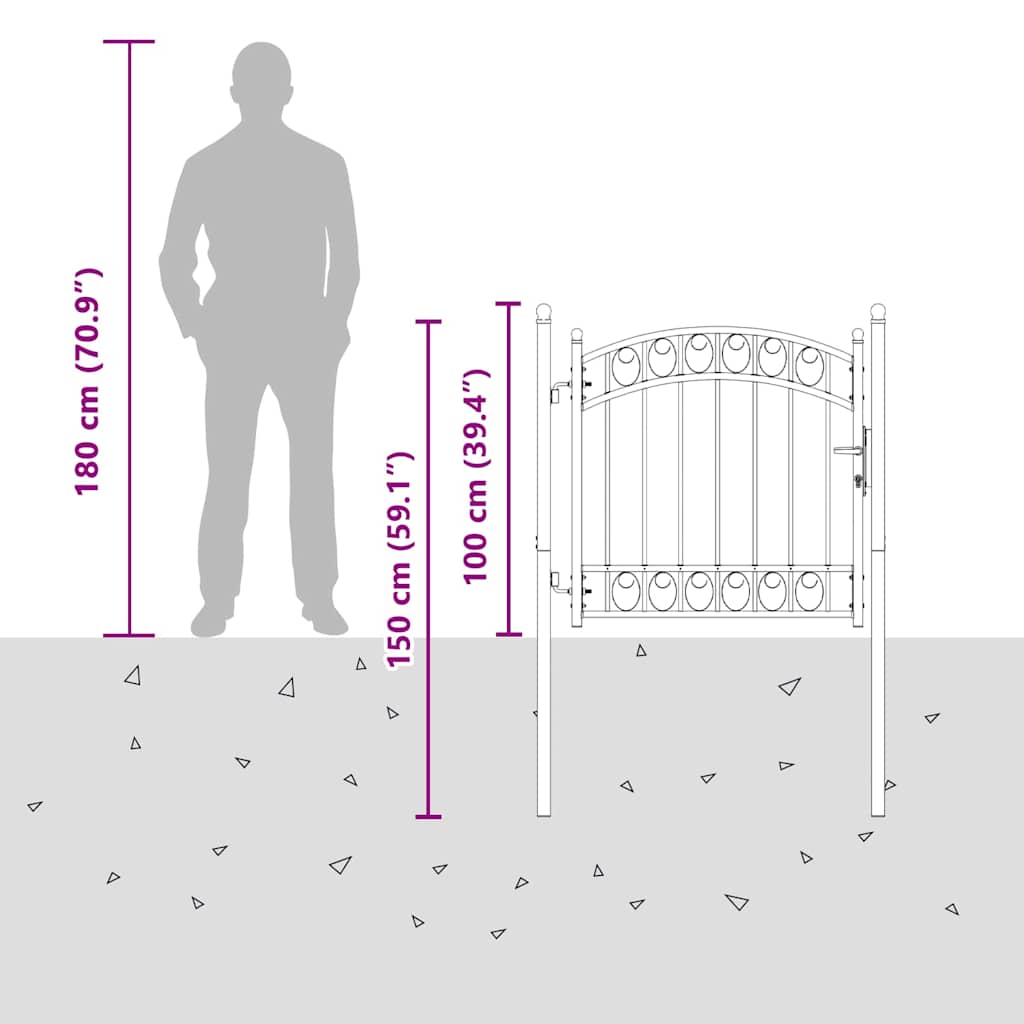 Hekpoort met slot Grijs 100 x 100 cm Poedergecoat staal is nu te koop bij PeponiXL, paradijselijk wonen!