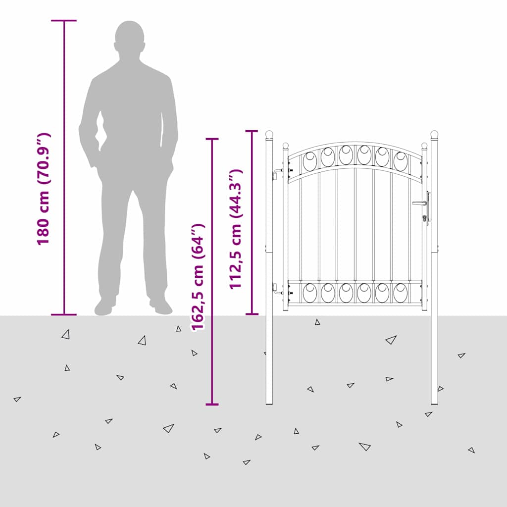Hekpoort met slot Grijs 125 x 100 cm Poedergecoat staal is nu te koop bij PeponiXL, paradijselijk wonen!