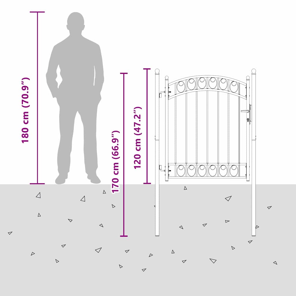 Hekpoort met slot Grijs 150 x 100 cm Poedergecoat staal is nu te koop bij PeponiXL, paradijselijk wonen!