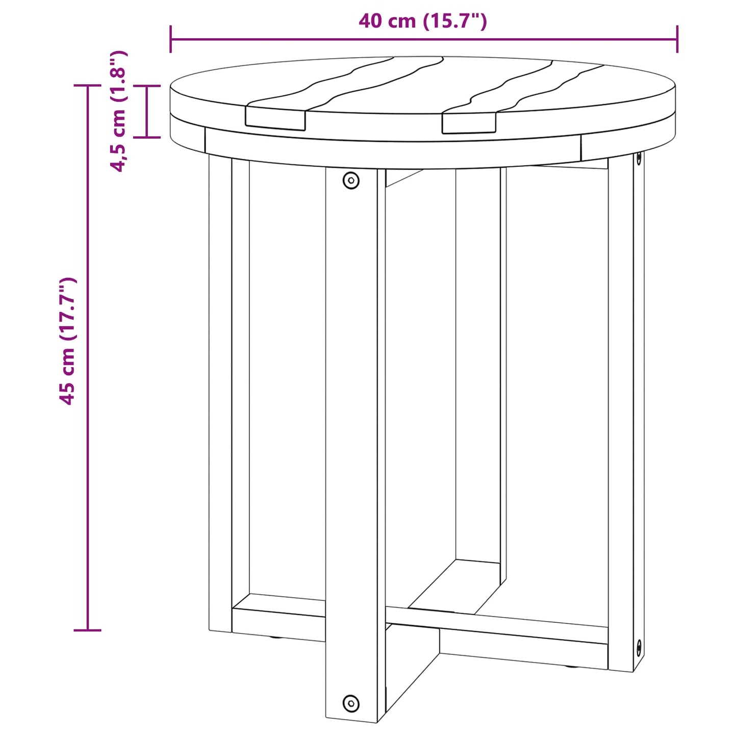 Salontafel Bruin 40 x 40 x 45 cm Massief Teakhout is nu te koop bij PeponiXL, paradijselijk wonen!