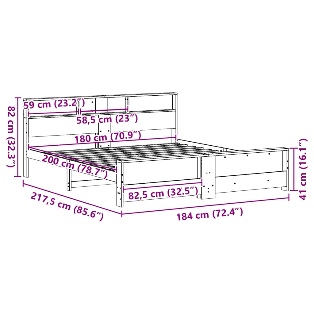Bedframe met hoofdeinde Wasbruin 180 x 200 cm Bewerkt hout is nu te koop bij PeponiXL, paradijselijk wonen!