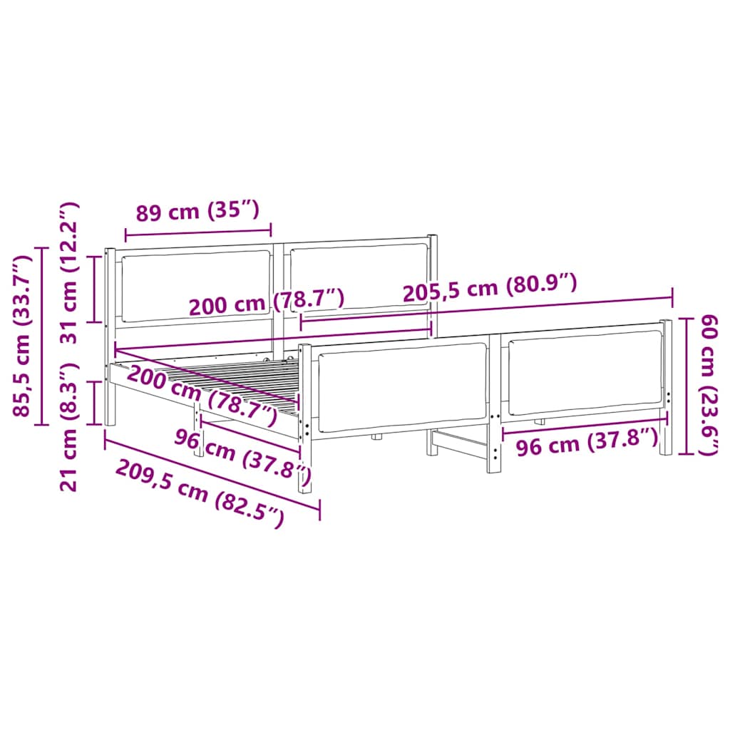 Bedframe met hoofdeinde Lichtgrijs 200 x 200 cm Stof is nu te koop bij PeponiXL, paradijselijk wonen!