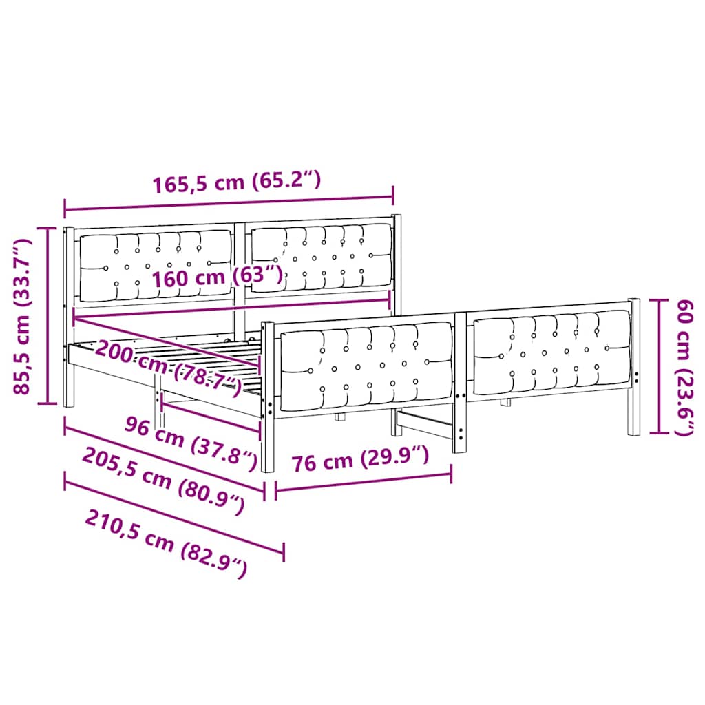 Bedframe Donkergrijs 160 x 200 cm Massief grenenhout is nu te koop bij PeponiXL, paradijselijk wonen!