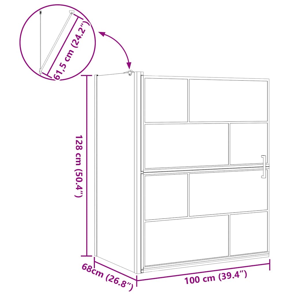 Bad Douchescreen Zwart en transparant 116 x 68 x 128 cm is nu te koop bij PeponiXL, paradijselijk wonen!