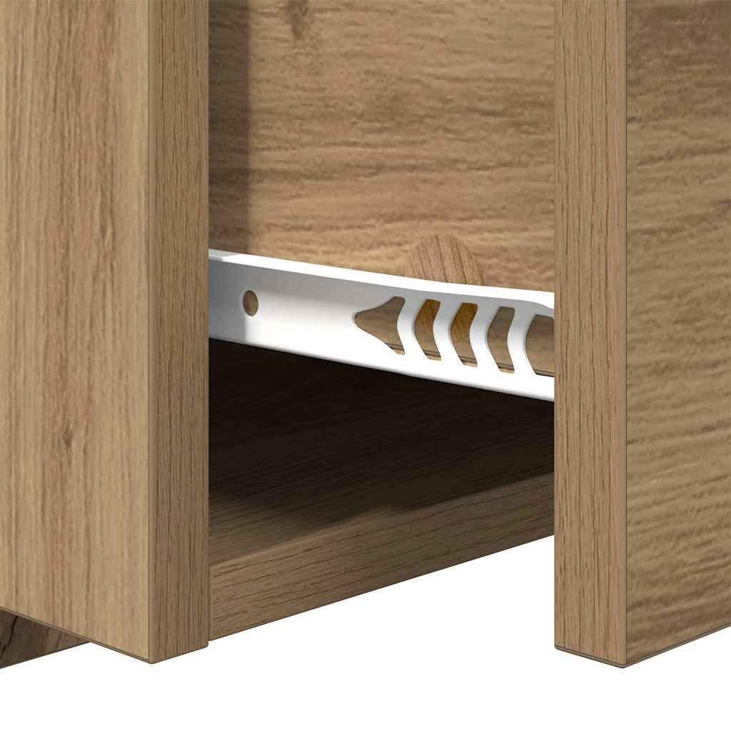 Nachtkastje 2 pcs Artisan Eiken 50 x 32,5 x 80cm Bewerkt hout is nu te koop bij PeponiXL, paradijselijk wonen!