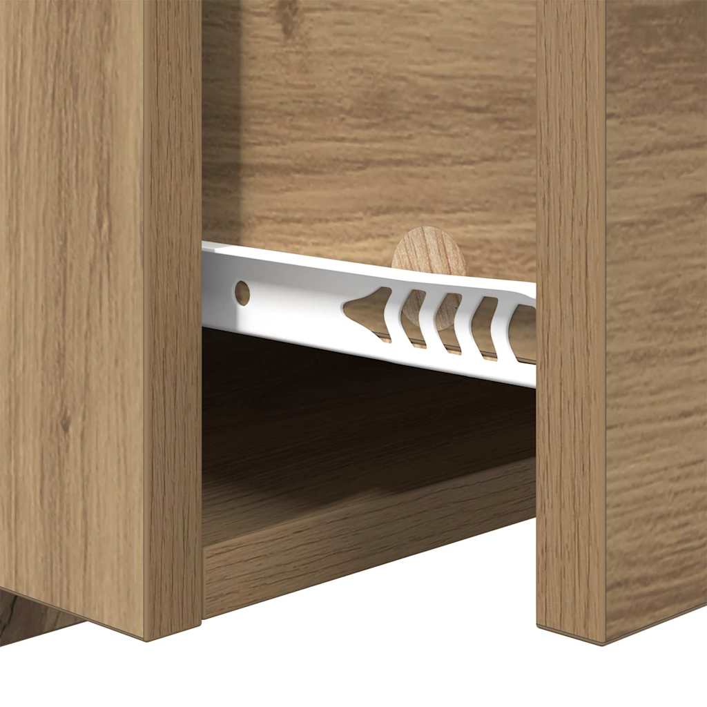 Wandkastje 2 pcs Artisan Eiken 48,5 x 32,5 x 80 cm Bewerkt hout is nu te koop bij PeponiXL, paradijselijk wonen!