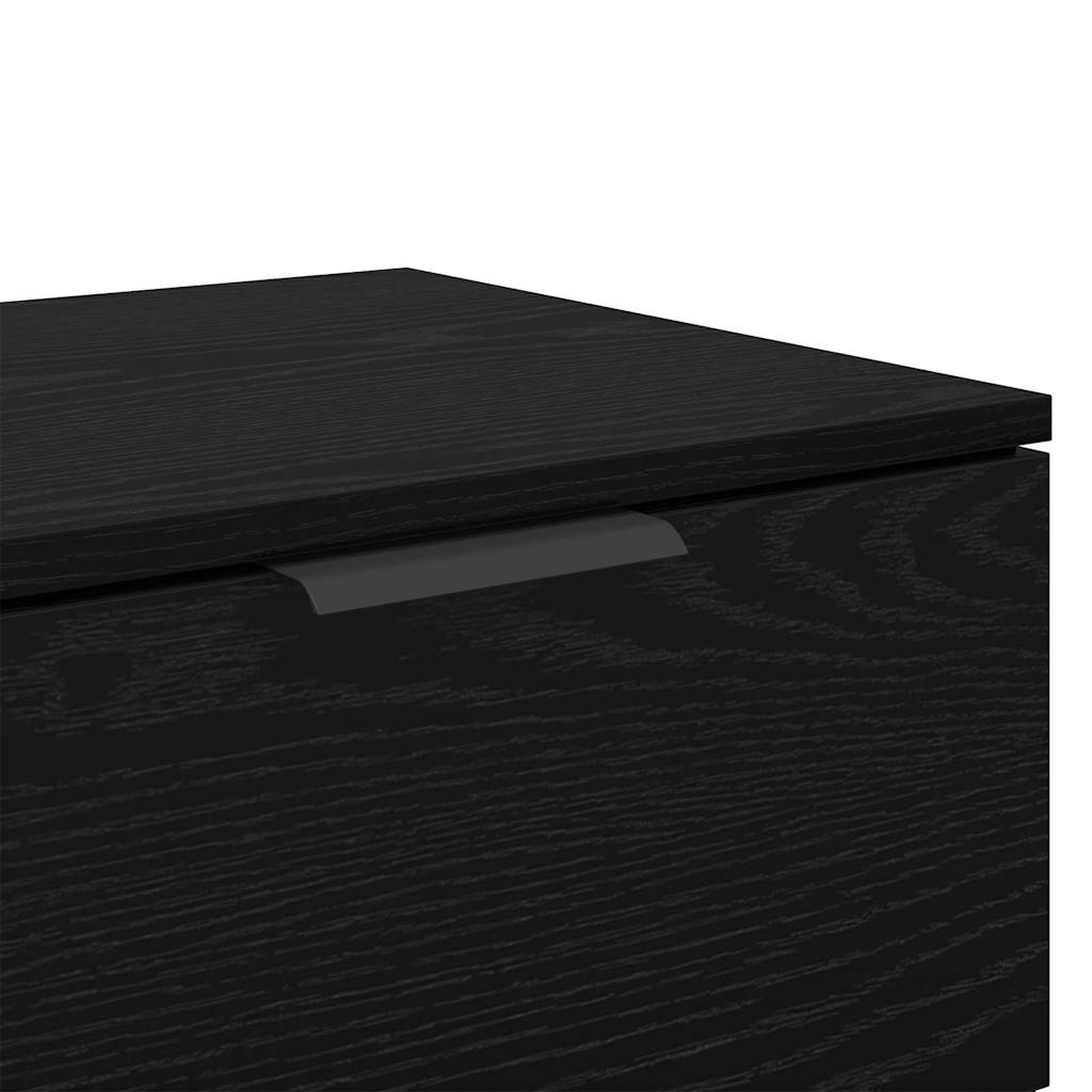 Nachtkastje 2 pcs Zwart Eiken 45 x 39 x 50cm Bewerkt hout is nu te koop bij PeponiXL, paradijselijk wonen!