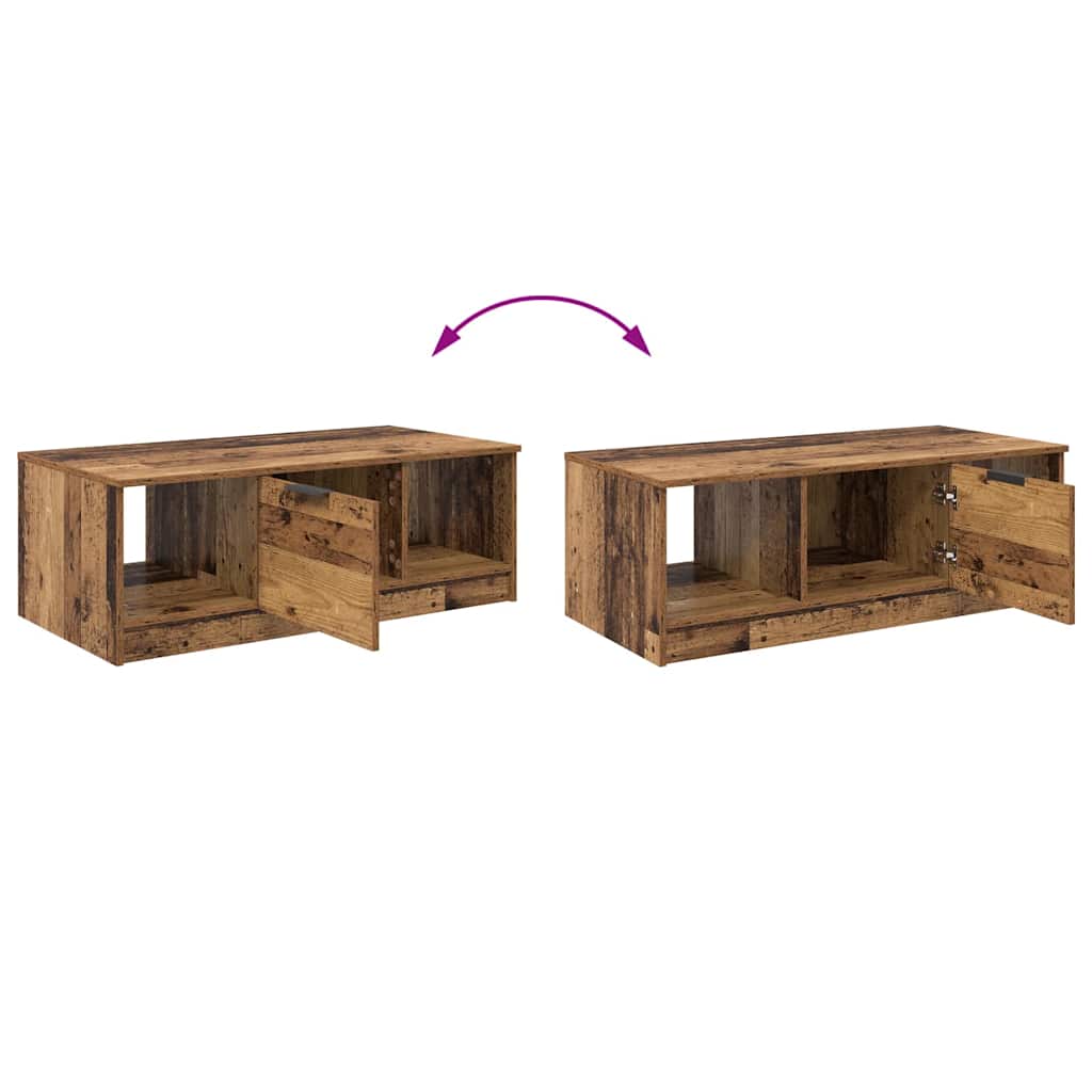 Salontafel met lade Oud Hout 102 x 50 x 36cm Bewerkt hout is nu te koop bij PeponiXL, paradijselijk wonen!