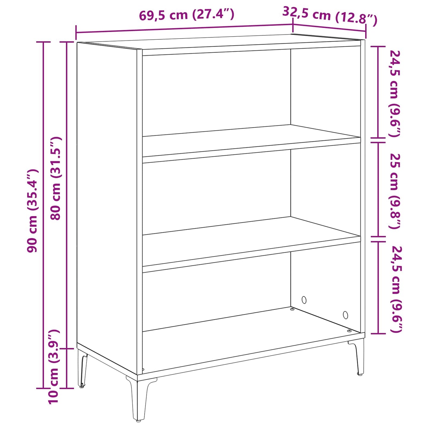 Dressoir Oudhout 69,5 x 32,5 x 90 cm Bewerkt hout is nu te koop bij PeponiXL, paradijselijk wonen!