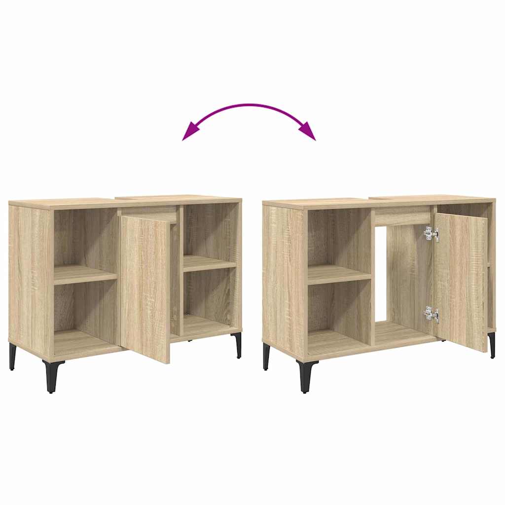 Wastafelkast met plank met opslag Sonoma Eiken 80 x 33 x 60 cm is nu te koop bij PeponiXL, paradijselijk wonen!