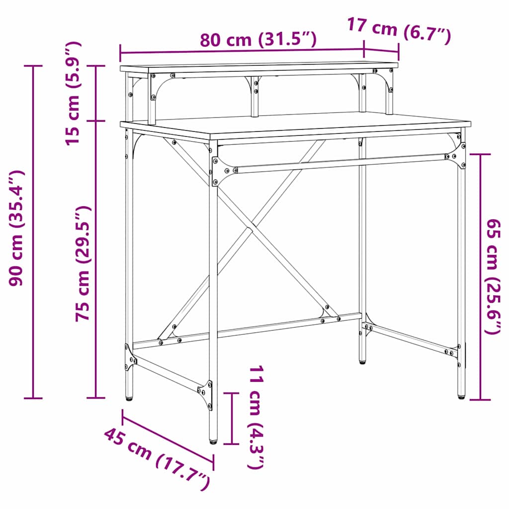 Bureau Artisan Eiken 80 x 50 x 90 cm Bewerkt hout is nu te koop bij PeponiXL, paradijselijk wonen!