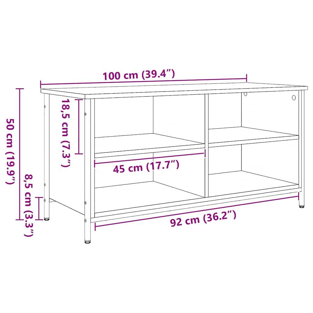 TV-kast Oud Hout 100 x 40 x 50 cm Bewerkt hout is nu te koop bij PeponiXL, paradijselijk wonen!