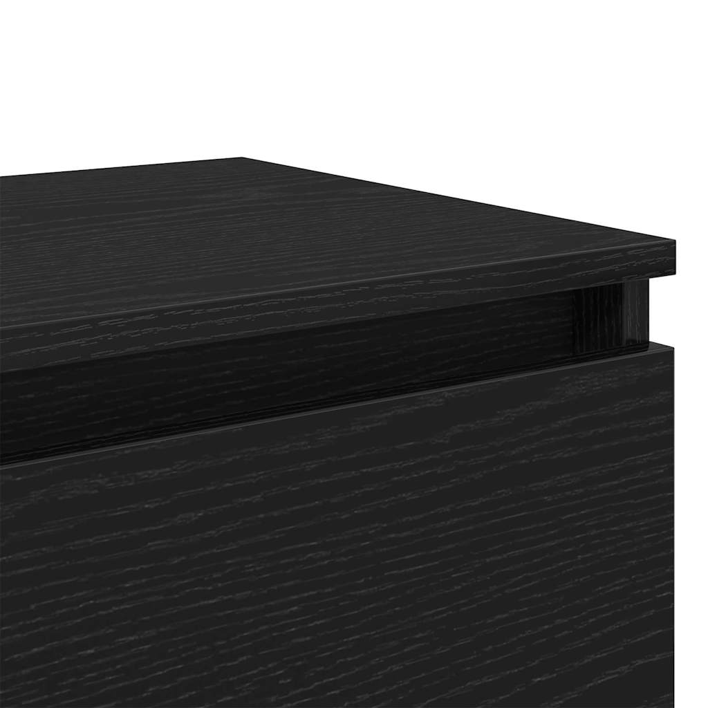 Nachtkastje 2 pcs Zwart Eiken 40 x 35 x 50 cm Bewerkt hout is nu te koop bij PeponiXL, paradijselijk wonen!