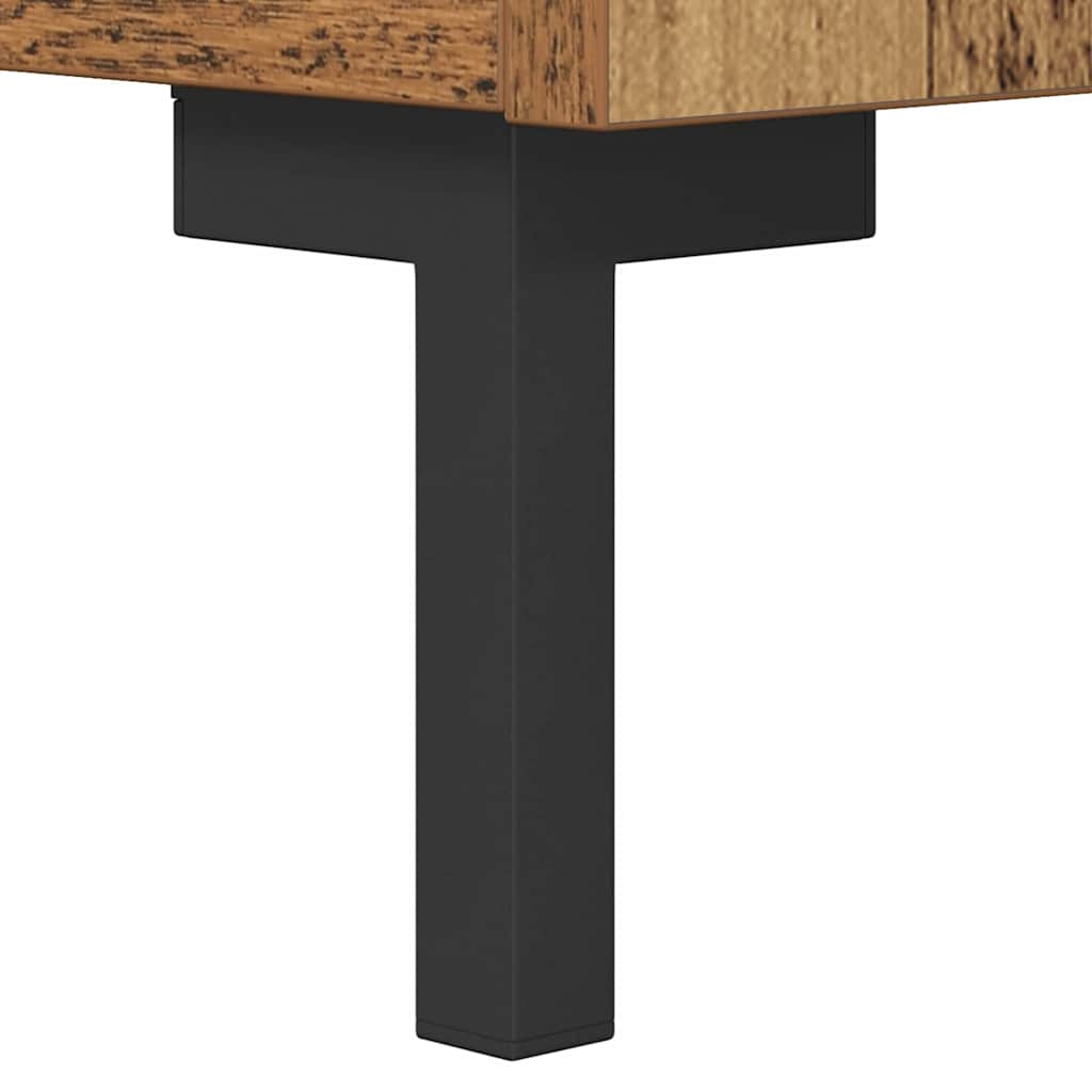 Nachtkastje met lade Oudhout 40 x 40 x 66 cm Bewerkt hout is nu te koop bij PeponiXL, paradijselijk wonen!