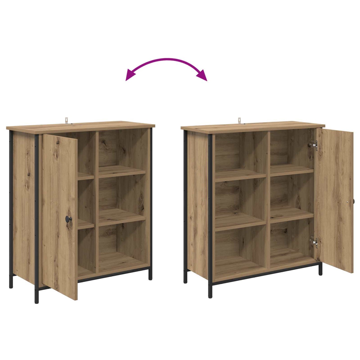 Dressoir Artisan Eiken 70 x 30 x 80 cm Bewerkt hout is nu te koop bij PeponiXL, paradijselijk wonen!