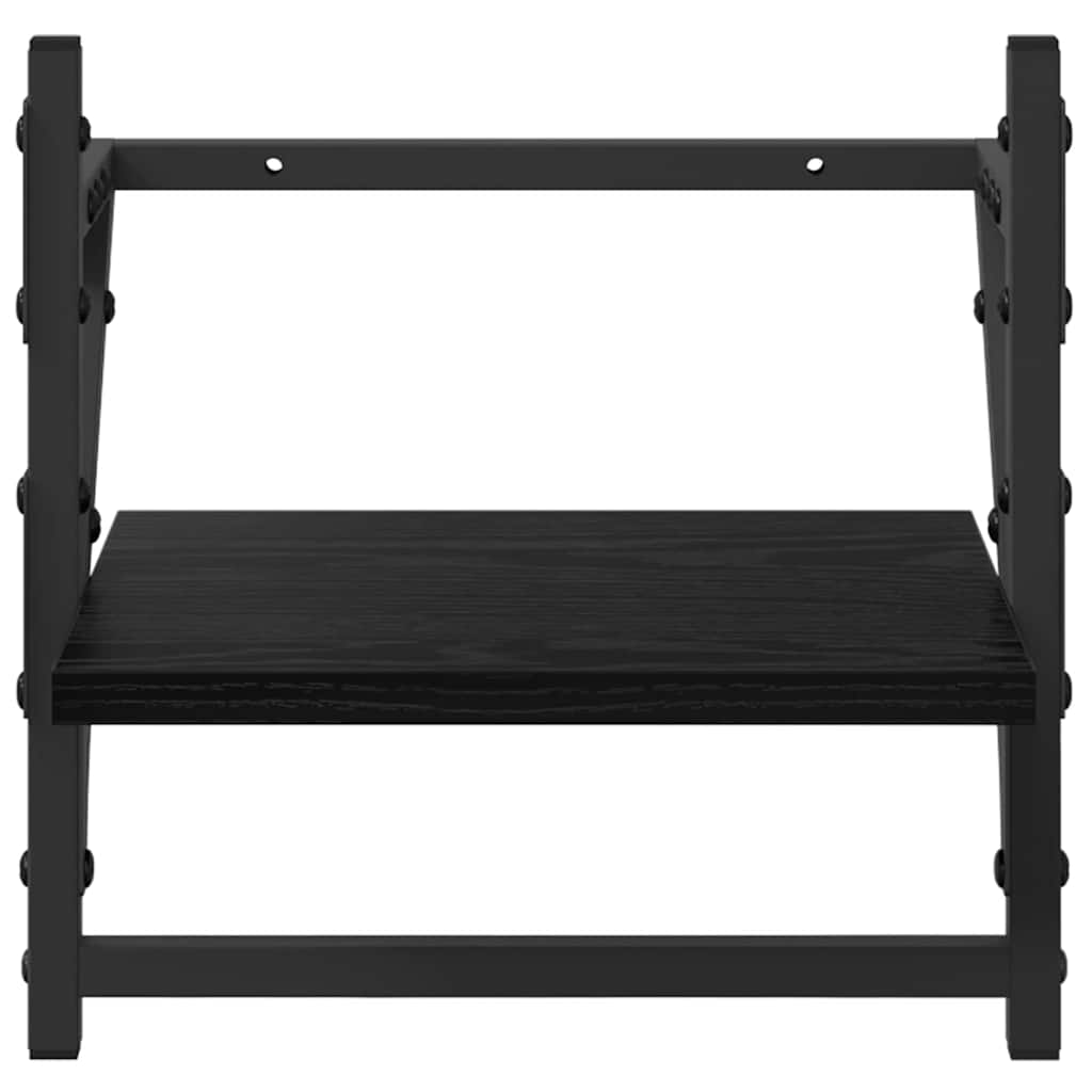 Wandplankenset 6 pcs Zwart Eiken 100 x 25 x 30 cm Bewerkt hout is nu te koop bij PeponiXL, paradijselijk wonen!