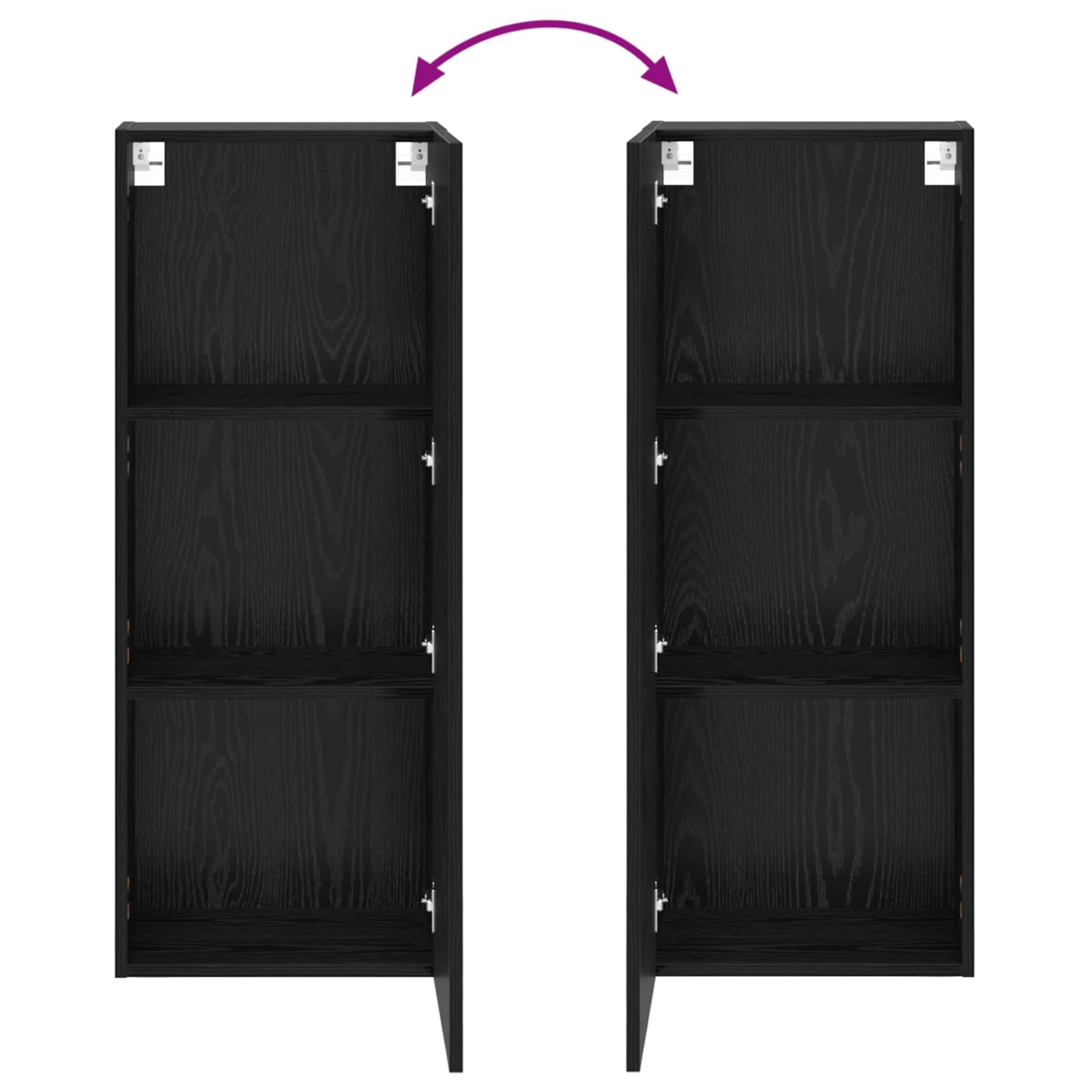 TV Wandkast Zwart Eiken 40,5 x 30 x 102 cm Bewerkt hout is nu te koop bij PeponiXL, paradijselijk wonen!