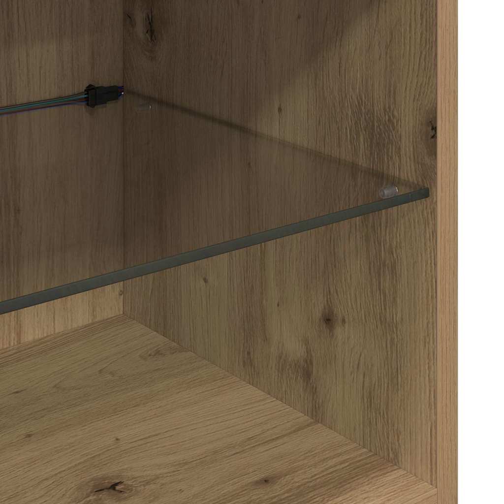 Wandgemonteerde TV-kasten 2 pcs Artisan Eiken 30,5 x 30 x 60 cm is nu te koop bij PeponiXL, paradijselijk wonen!