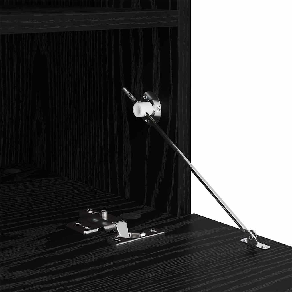 TV Wandkast Zwart Eiken 80 x 30 x 40 cm Bewerkt hout is nu te koop bij PeponiXL, paradijselijk wonen!