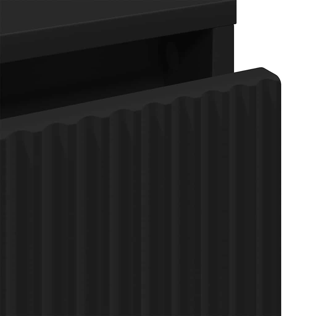 Nachtkastje met lade Zwart 63.5 x 36 x 61 cm Bewerkt hout is nu te koop bij PeponiXL, paradijselijk wonen!