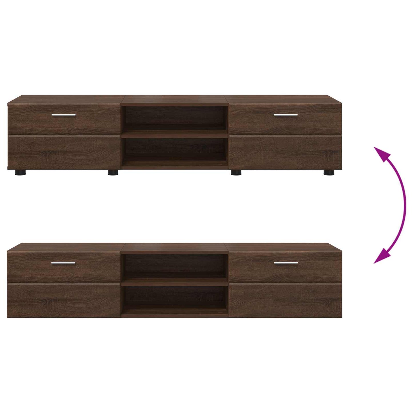 Houten Kast 150 x 39 x 30 cm Bruin Eiken Bewerkt hout