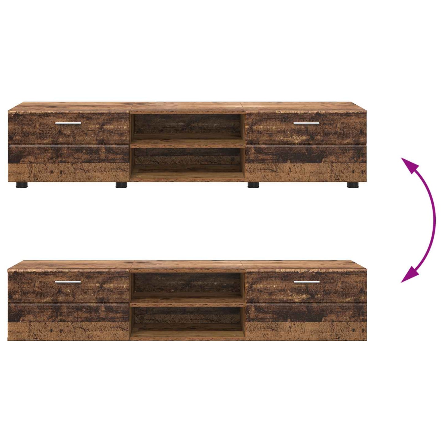 Houten Kast met lade Oudhout 150 x 39 x 30 cm Bewerkt hout is nu te koop bij PeponiXL, paradijselijk wonen!