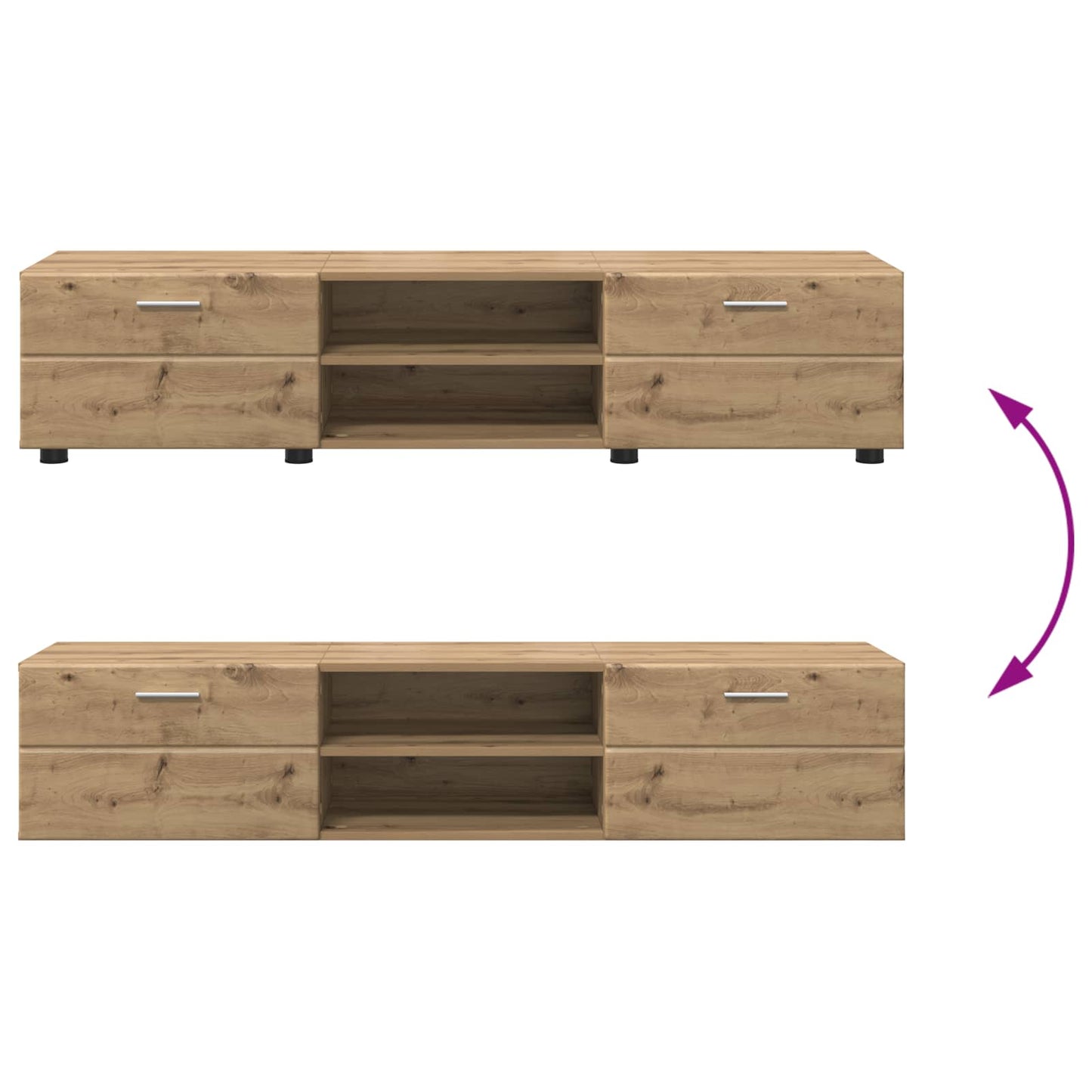 Houten Kast 150 x 39 x 30 cm Artisan Eiken Bewerkt hout is nu te koop bij PeponiXL, paradijselijk wonen!