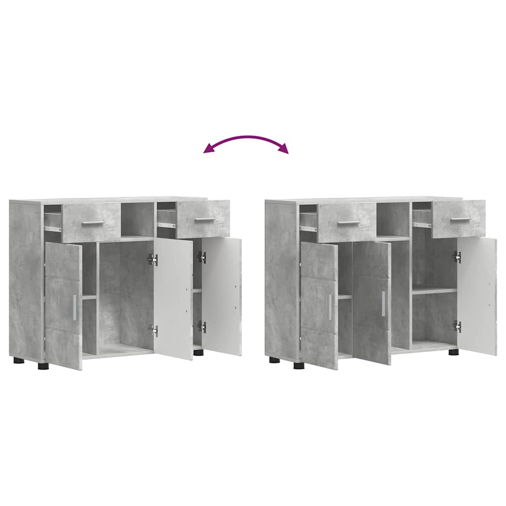 Houten Kast Beton Grijs 88,5 x 30,5 x 73 cm Bewerkt hout is nu te koop bij PeponiXL, paradijselijk wonen!