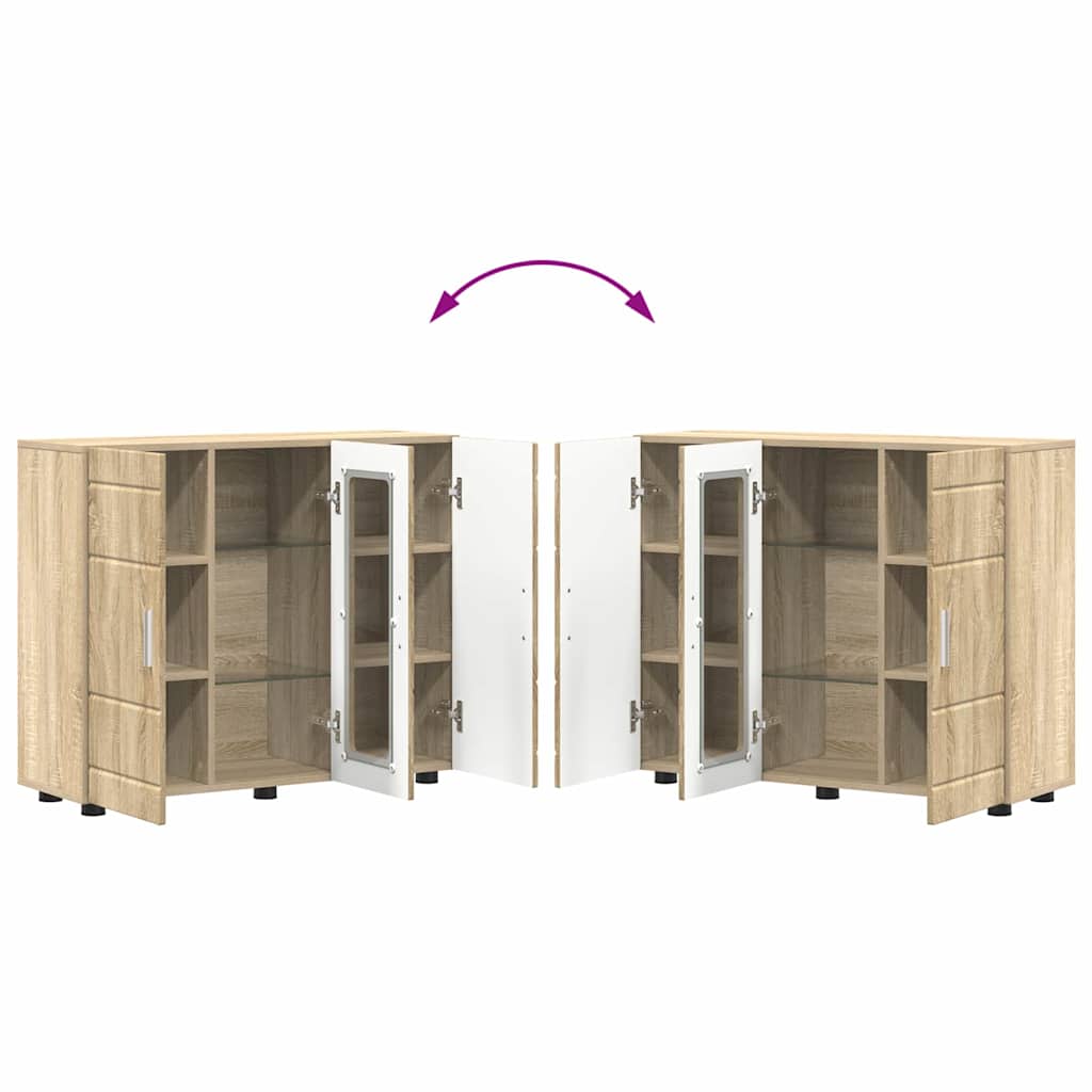 Houten Kast Sonoma Eiken 88,5 x 30,5 x 73 cm Bewerkt hout is nu te koop bij PeponiXL, paradijselijk wonen!