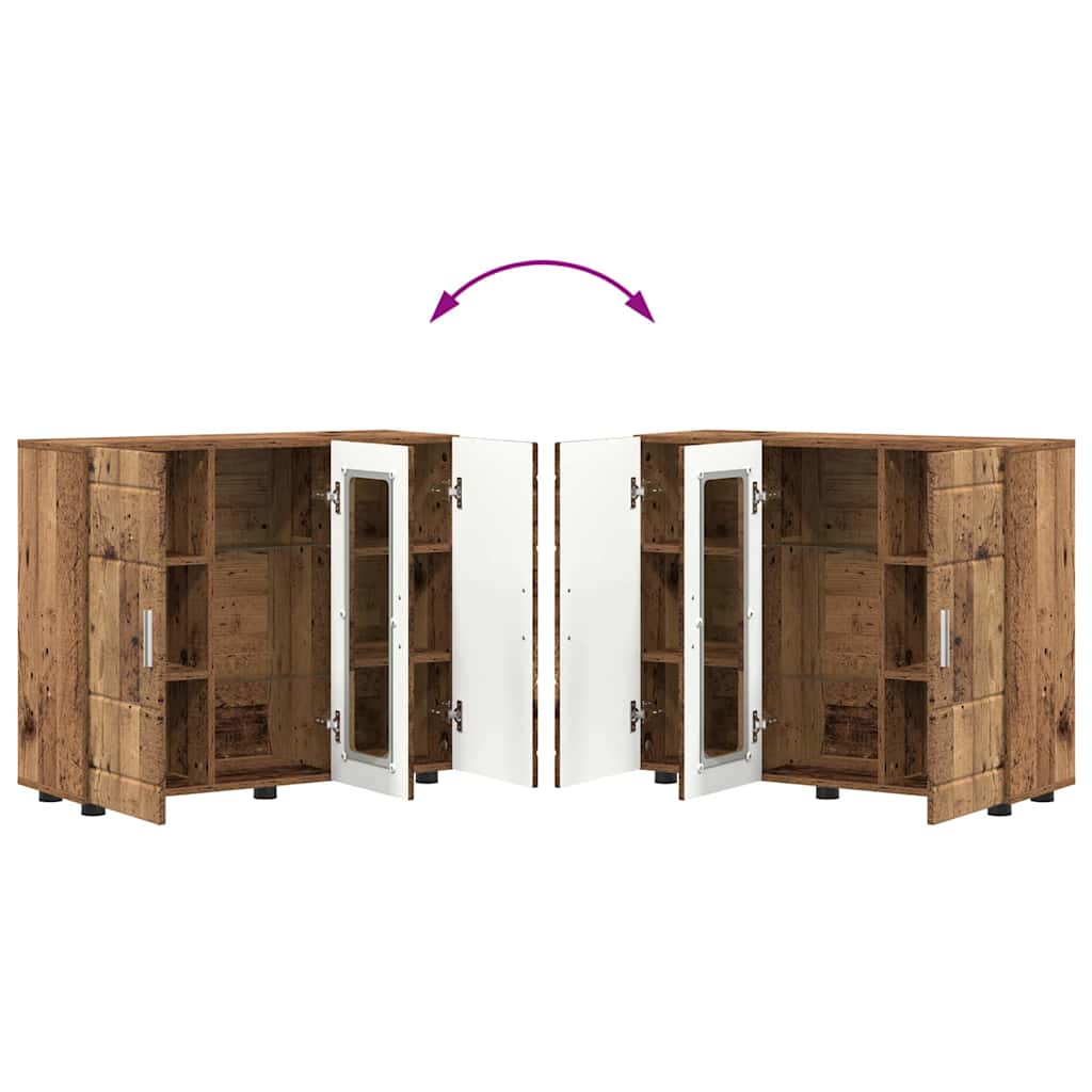 Houten Kast met opslag Oudhout 88,5 x 30,5 x 73 cm Bewerkt hout is nu te koop bij PeponiXL, paradijselijk wonen!