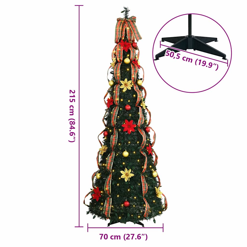 Kunstkerstboom met 200 LED met standaard Groen 215 cm PVC is nu te koop bij PeponiXL, paradijselijk wonen!