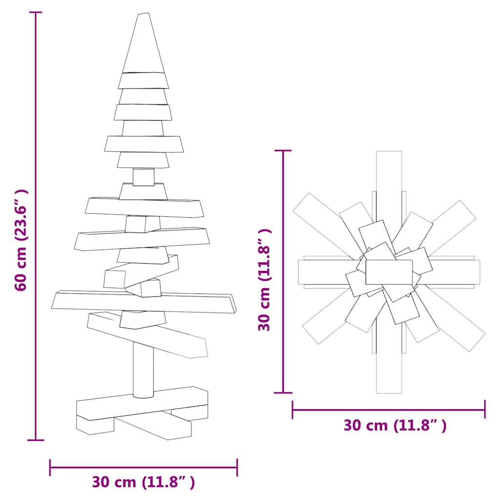 Houten kerstboom met standaard Bruin 60 cm Massief grenenhout is nu te koop bij PeponiXL, paradijselijk wonen!