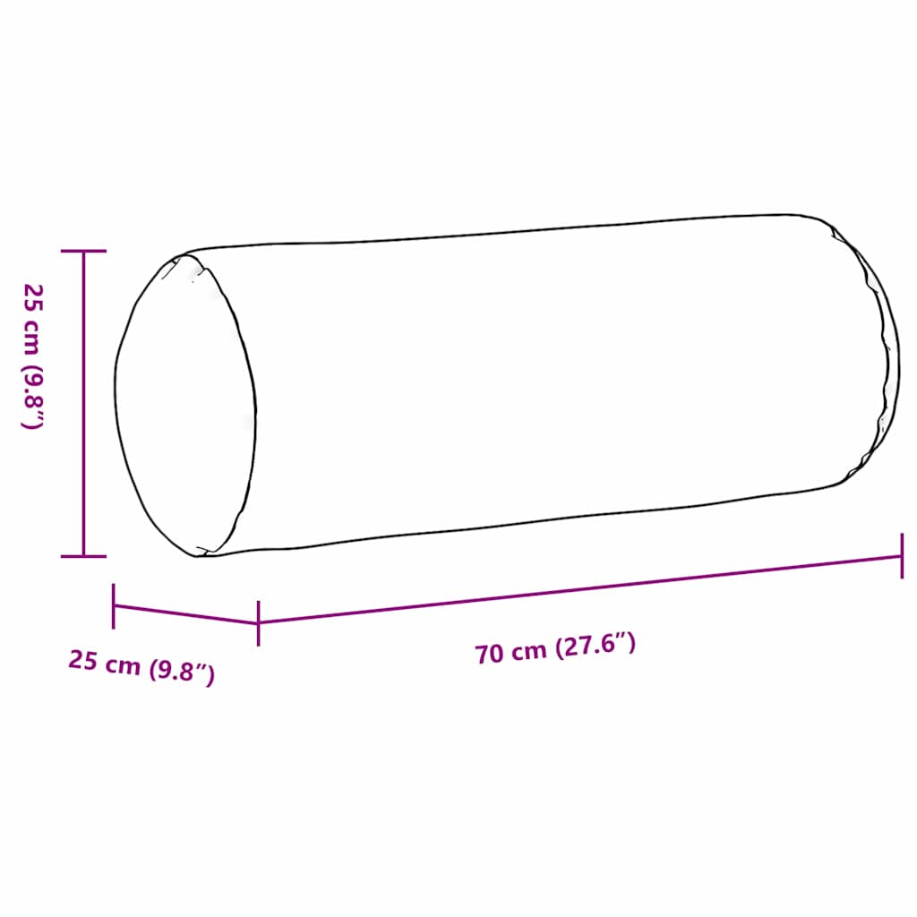 Bolster Kussens 2 stuks Zwart Ø 25 x 70 cm Stof is nu te koop bij PeponiXL, paradijselijk wonen!